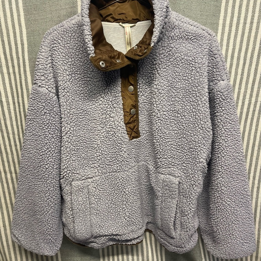 FP Movement‎ by Free People Gray and Brown Sherpa Jacket